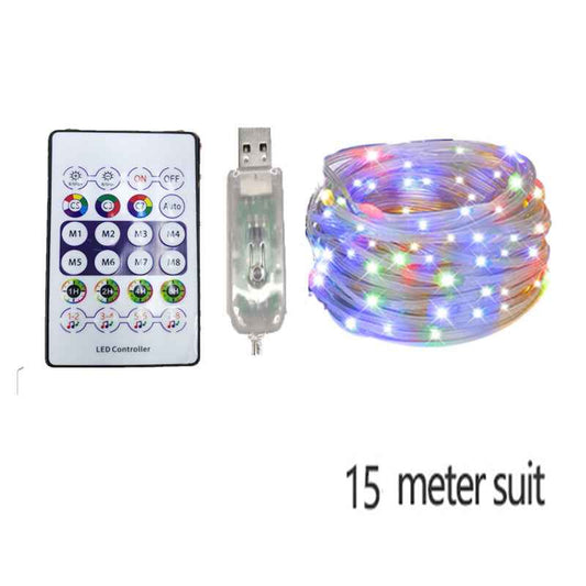 LED Rope Lights Outdoor, RGB Remote Control Fairy String Lights Plug In With 200 LEDs, Super Durable